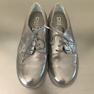 C2 by Calibrate Black leather dress shoes • 5M boys lace up Non-Slip Rubber Sole